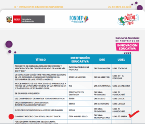 FONDEP - Ganadores en el Concurso Nacional 2025
